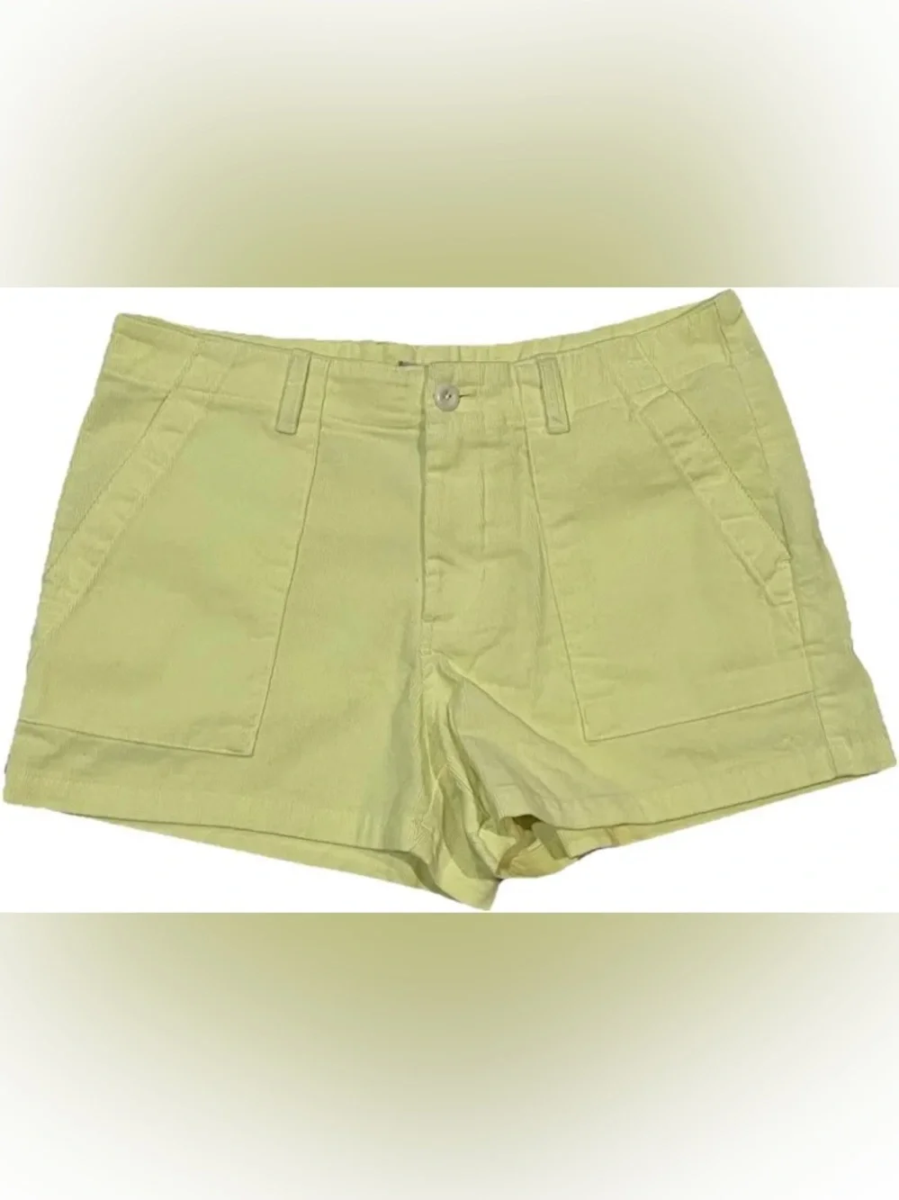 Outerknown Neon Yellow Utility Shorts Organic Cotton Casual Summer Women’s Sz 4 - Picture 5 of 5